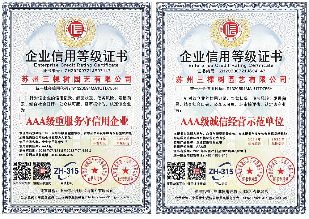 诚信经营示范单位