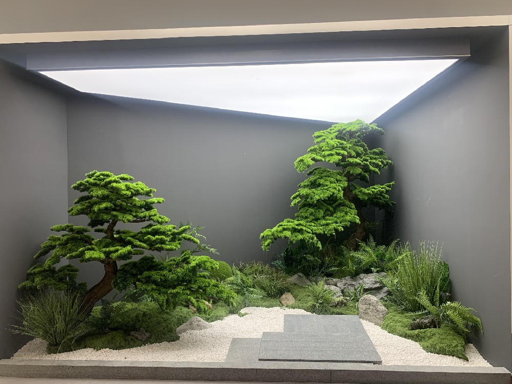 江浙沪别墅仿真植物造景软装设计｜高端天井、下沉庭院长效景观解决方案
