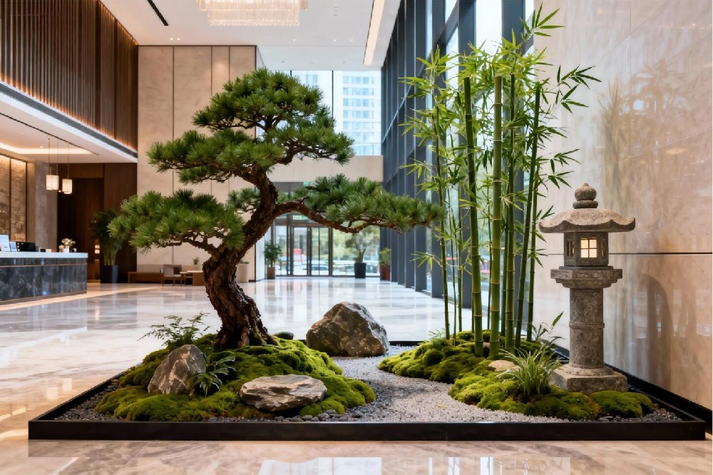 仿真黑松、仿真罗汉松材质怎么选？四种树干材质特性与场景适配详解